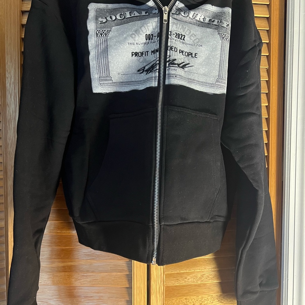 Profit Minded Clothing Black Social Security Hoodie